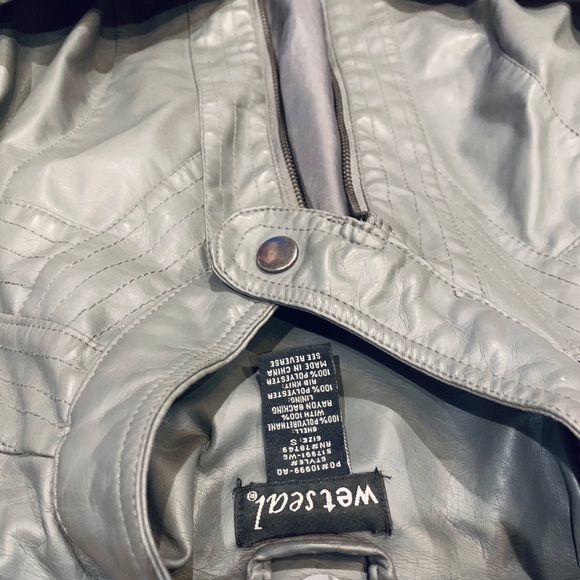 Gray Leather Jacket - Picture 2 of 6